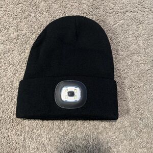 Black Beanie with LED Light